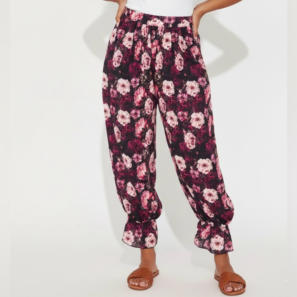 Floral Print Crepe Pants - Picture 2 of 6
